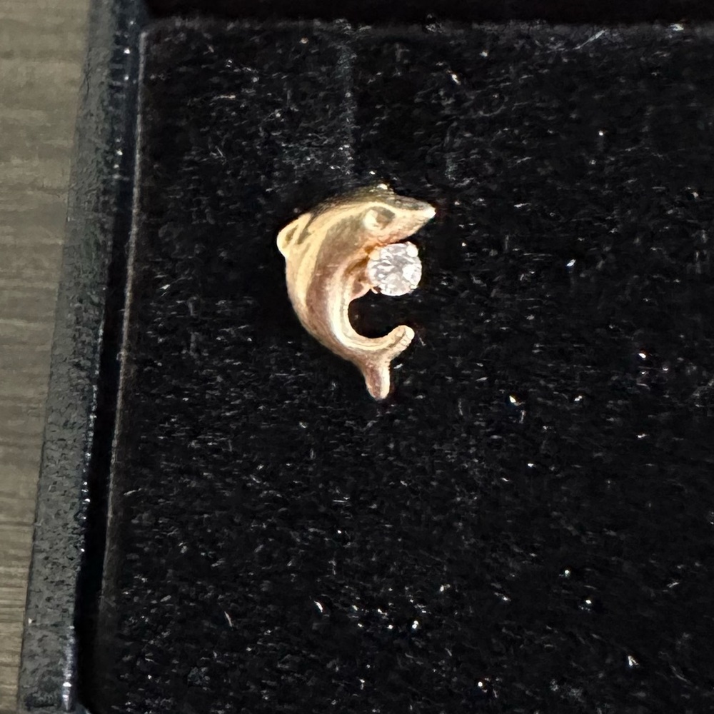 Single dolphin earring